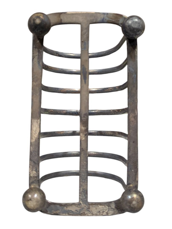 Antique Silverplate Toast Rack with Handle