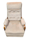 Vintage Upholstered Recliner Armchair with Wood Arms