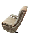 Vintage Upholstered Recliner Armchair with Wood Arms