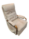 Vintage Upholstered Recliner Armchair with Wood Arms