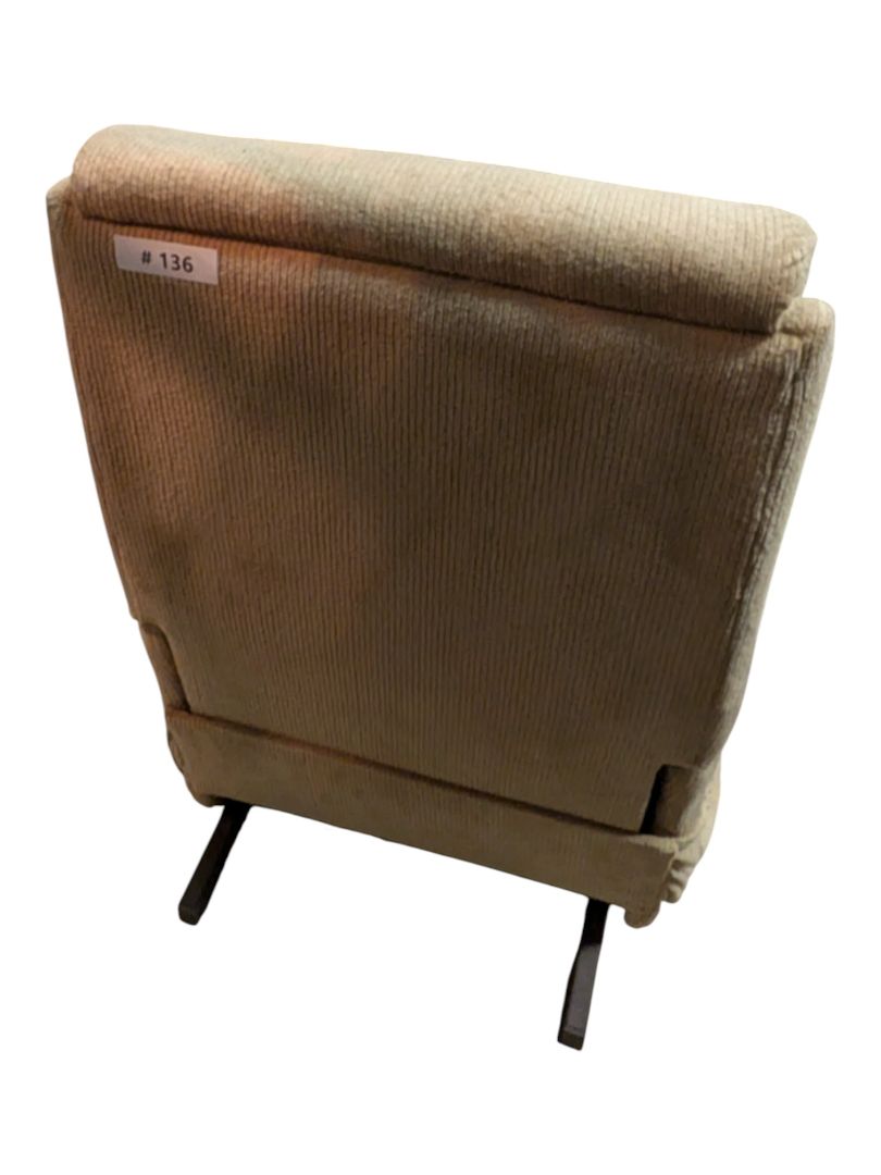 Vintage Upholstered Recliner Armchair with Wood Arms