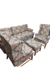 James C. Snyder Upholstered Living Room Set – Sofa, Two Armchairs & Ottoman