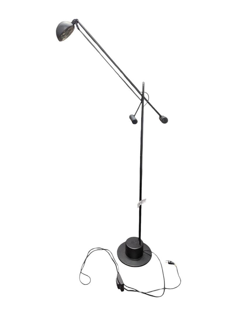 Adjustable Black Metal Task Floor Lamp with Weighted Base