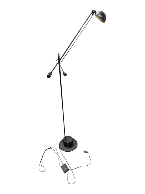 Adjustable Black Metal Task Floor Lamp with Weighted Base