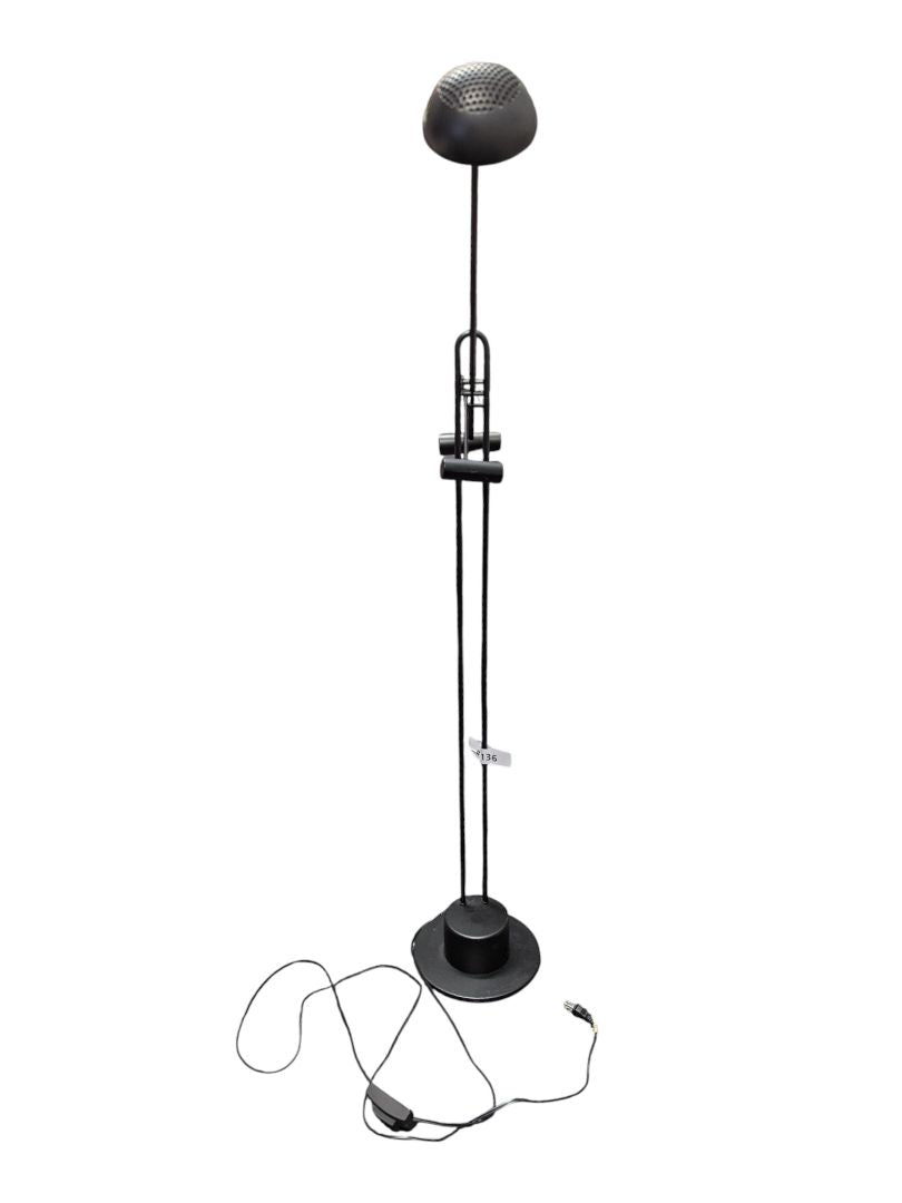 Adjustable Black Metal Task Floor Lamp with Weighted Base