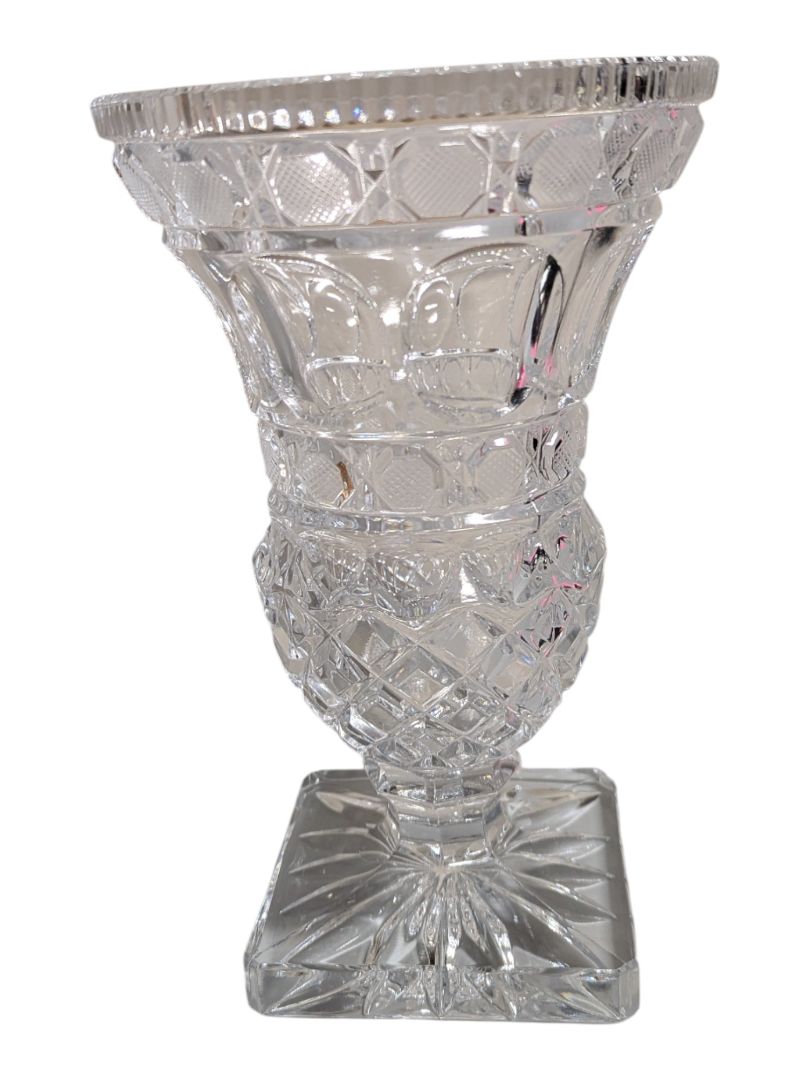 Antique-Style Cut Crystal Urn Vase