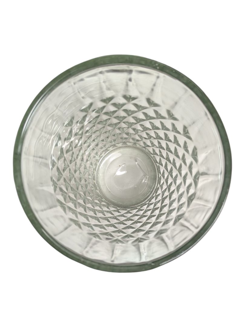 Vintage Pressed Glass Vase with Diamond Pattern