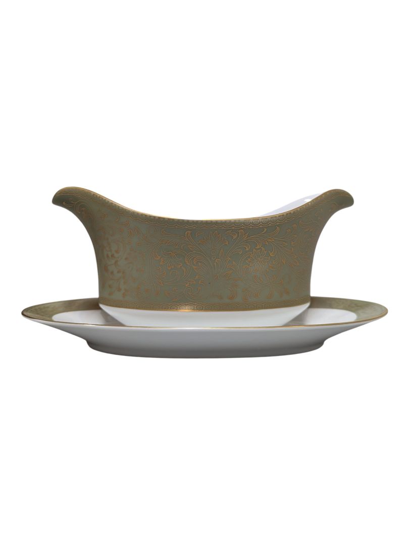 Sango “Versailles” Fine China Dinnerware Set – Gold Scroll Pattern