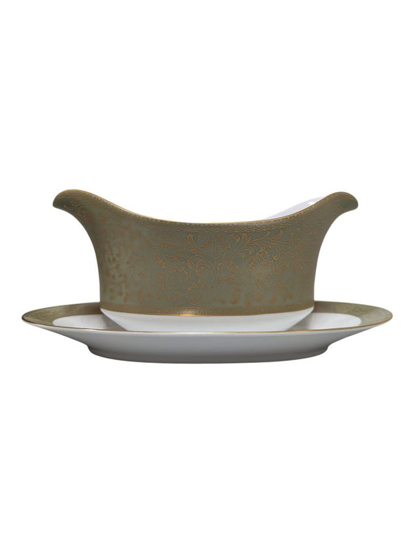 Sango “Versailles” Fine China Dinnerware Set – Gold Scroll Pattern