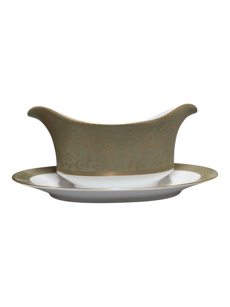 Sango “Versailles” Fine China Dinnerware Set – Gold Scroll Pattern