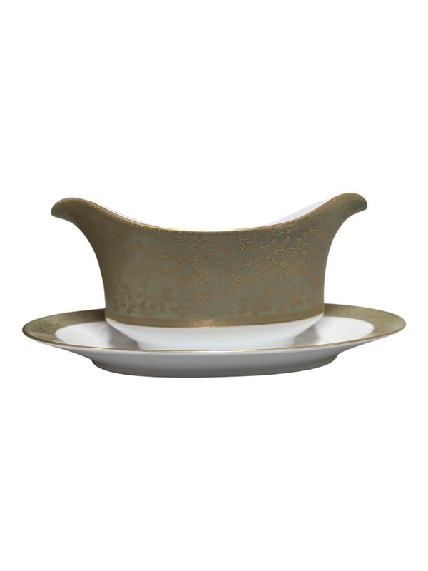 Sango “Versailles” Fine China Dinnerware Set – Gold Scroll Pattern