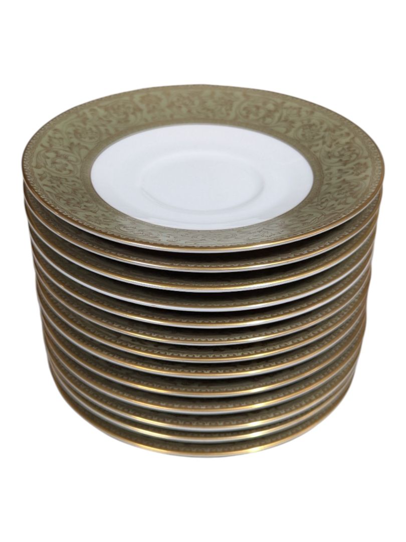 Sango “Versailles” Fine China Dinnerware Set – Gold Scroll Pattern