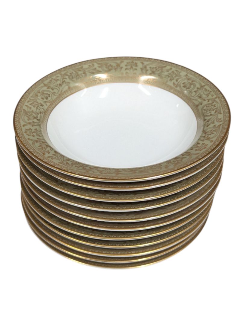 Sango “Versailles” Fine China Dinnerware Set – Gold Scroll Pattern