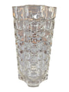 Faceted Clear Glass Vase with Sculptural Geometric Form