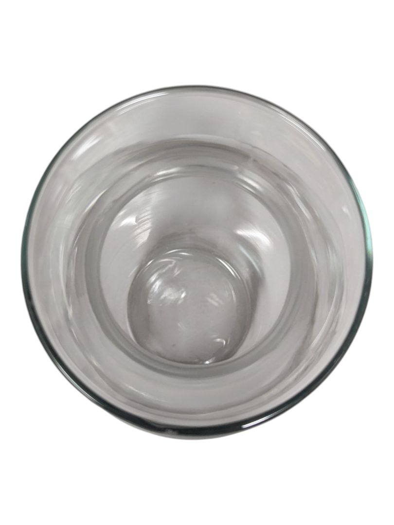 Set of Two Clear Glass Bulbous Vases