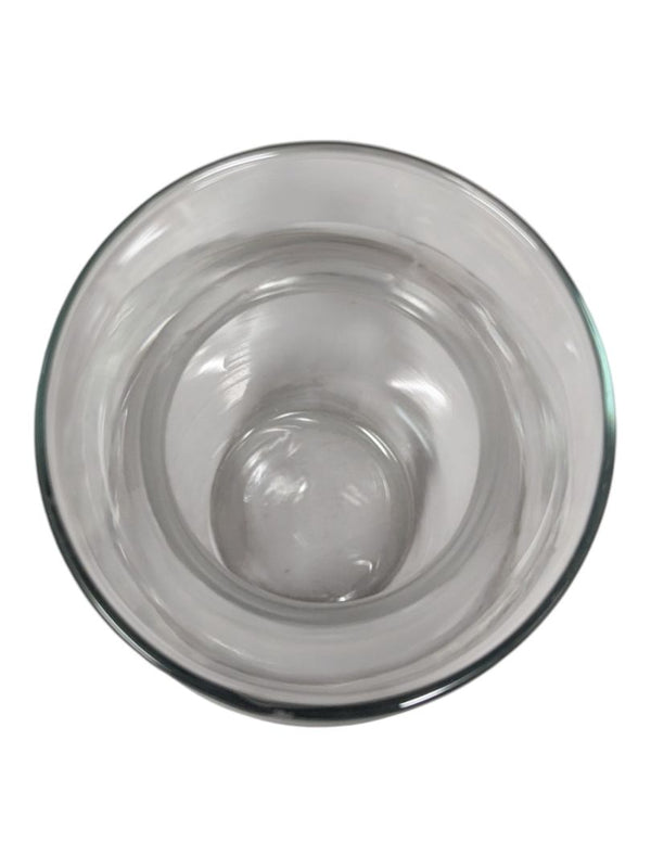 Set of Two Clear Glass Bulbous Vases