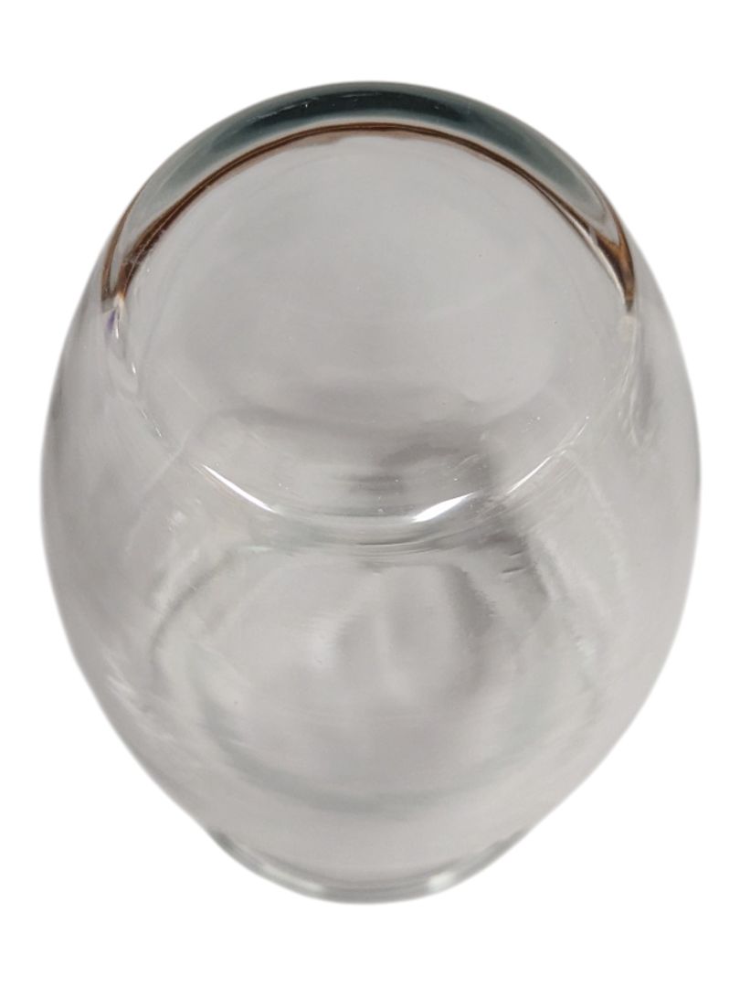 Set of Two Clear Glass Bulbous Vases