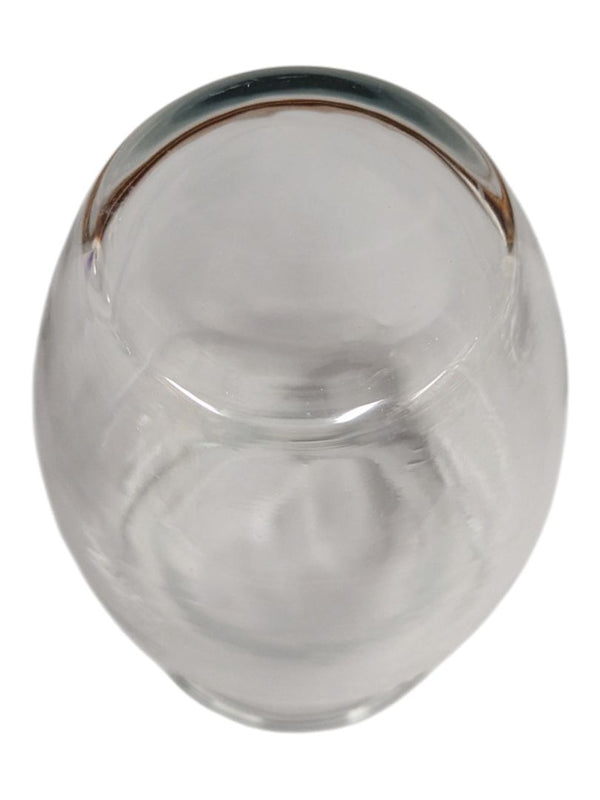 Set of Two Clear Glass Bulbous Vases