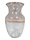 Set of Two Clear Glass Bulbous Vases