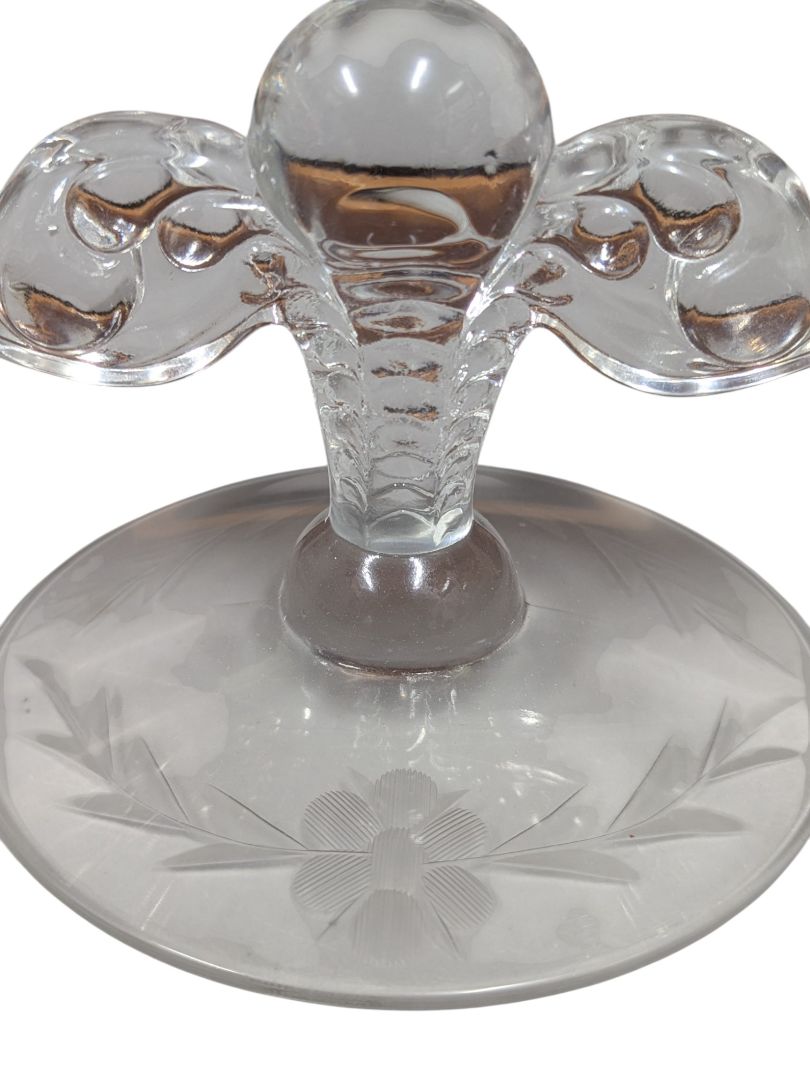 Vintage Frosted Glass Two-Light Candlesticks