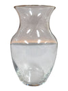 Set of Two Clear Glass Bulbous Vases