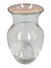 Set of Two Clear Glass Bulbous Vases