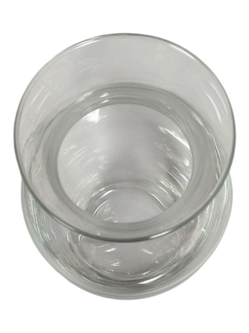 Set of Two Clear Glass Bulbous Vases