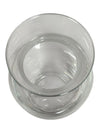 Set of Two Clear Glass Bulbous Vases