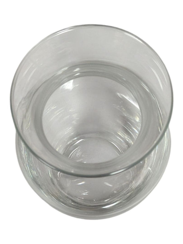 Set of Two Clear Glass Bulbous Vases