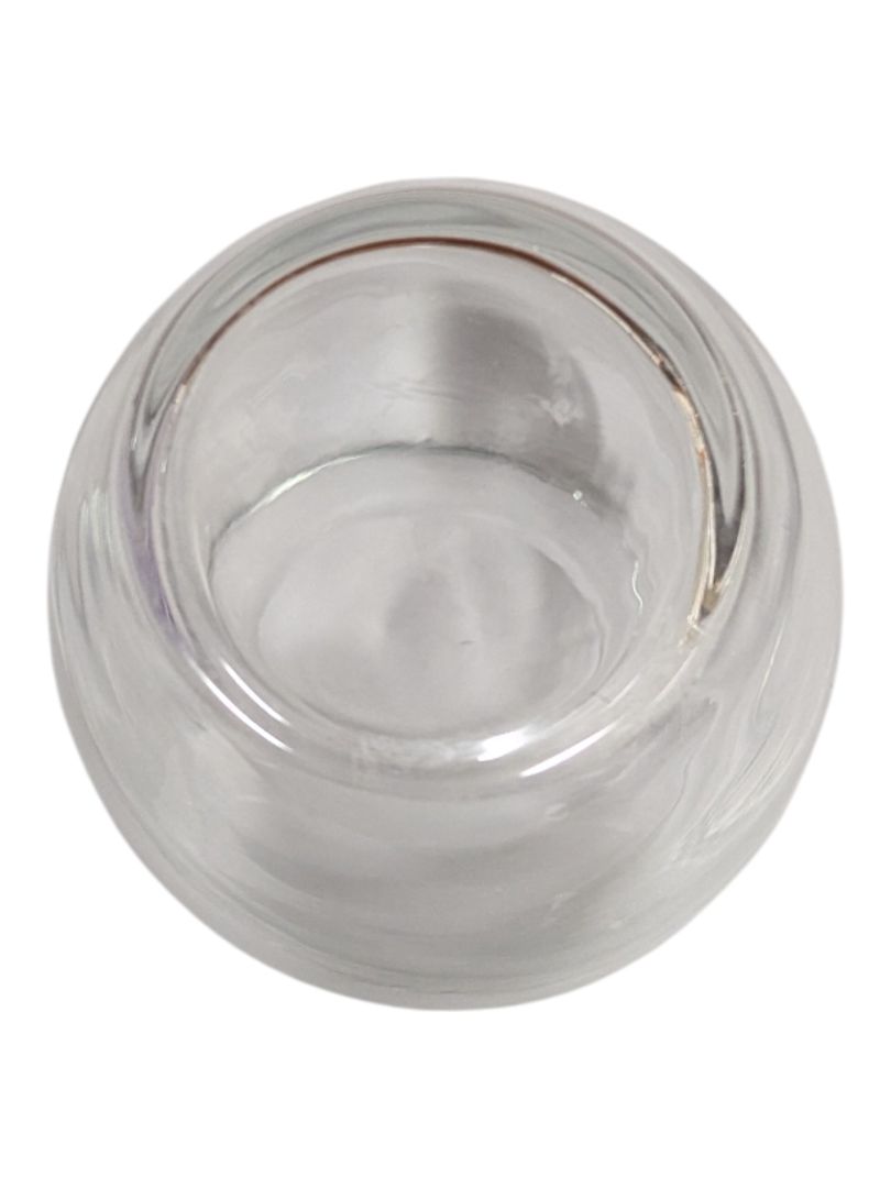 Set of Two Clear Glass Bulbous Vases