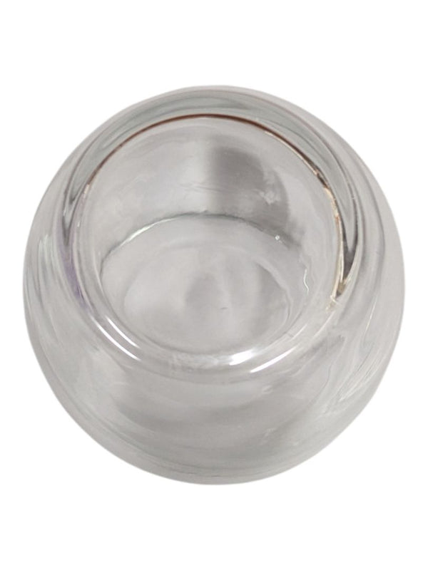 Set of Two Clear Glass Bulbous Vases