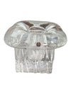 Pair of Textured Clear Glass Candle Holders