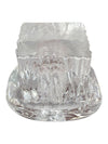 Pair of Textured Clear Glass Candle Holders
