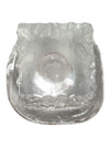 Pair of Textured Clear Glass Candle Holders