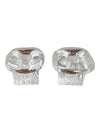 Pair of Textured Clear Glass Candle Holders