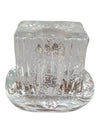 Pair of Textured Clear Glass Candle Holders