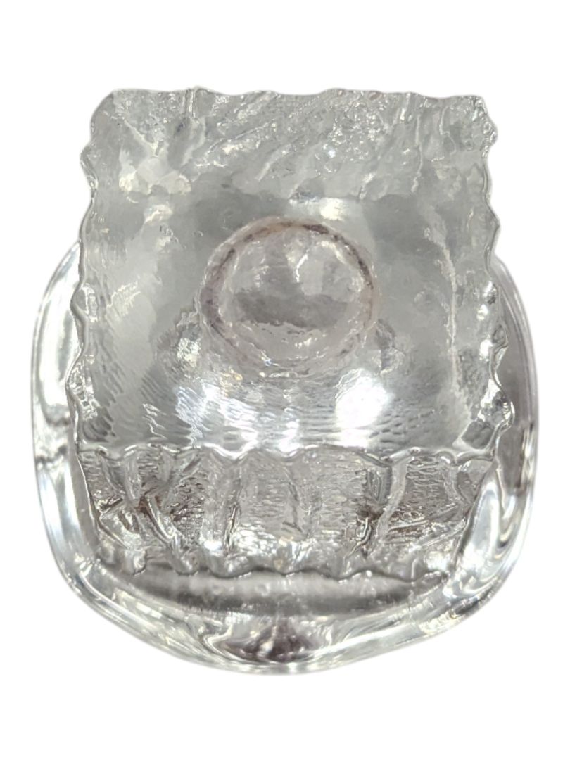 Pair of Textured Clear Glass Candle Holders