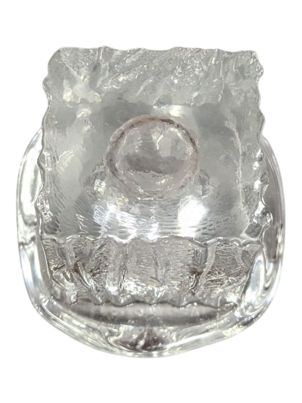 Pair of Textured Clear Glass Candle Holders