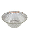 Pressed Glass Serving Bowl with Fluted Rim