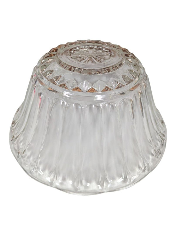 Pressed Glass Serving Bowl with Fluted Rim