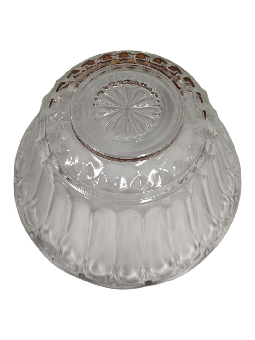 Pressed Glass Serving Bowl with Fluted Rim