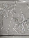 Decorative Clear Art Glass Rectangular Tray with Floral Motif