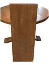 Vintage Solid Wood Round Pedestal Dining Table with Extension Leaf