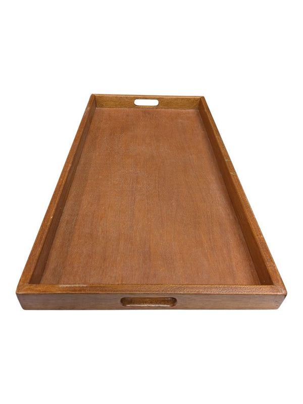 Wooden Serving Tray with Cutout Handles