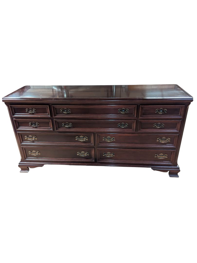Gibbard Craftsmen Solid Mahogany Long Dresser with Mirror