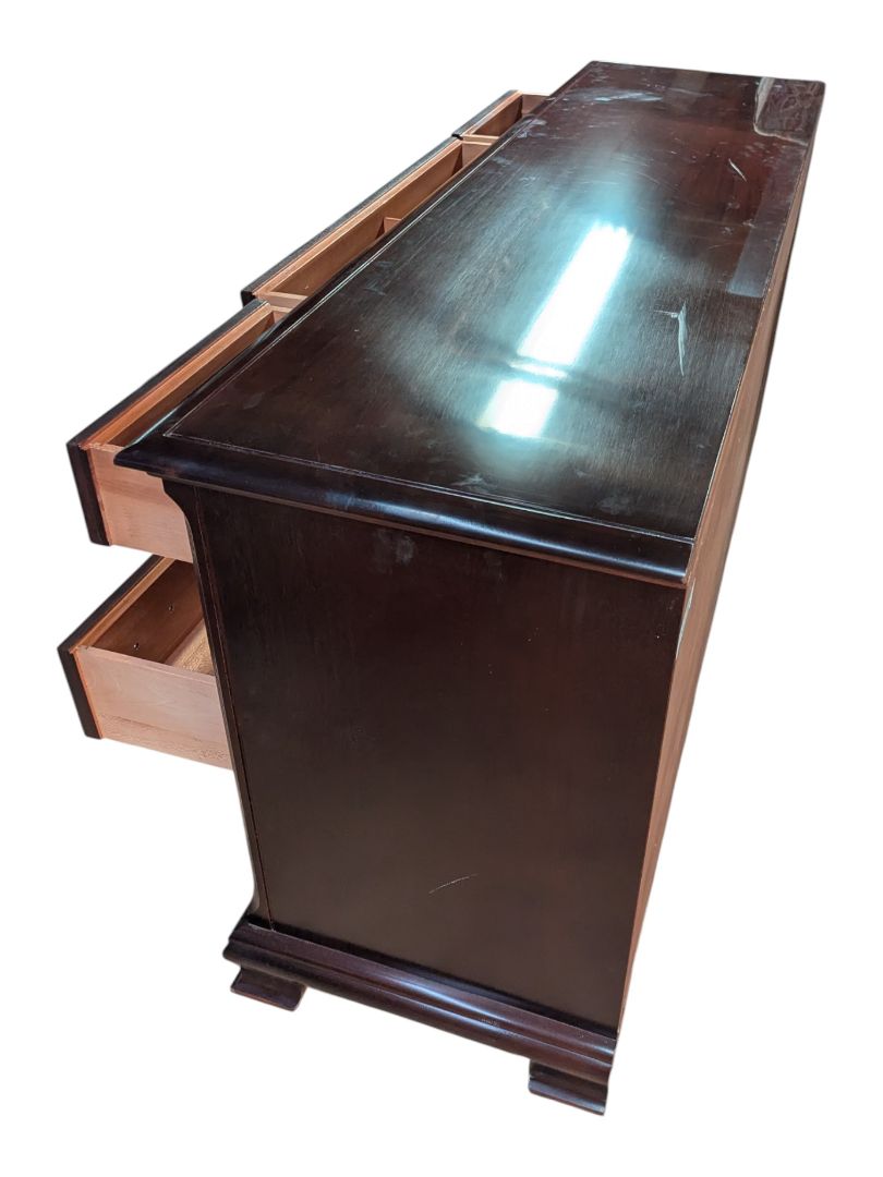 Gibbard Craftsmen Solid Mahogany Long Dresser with Mirror