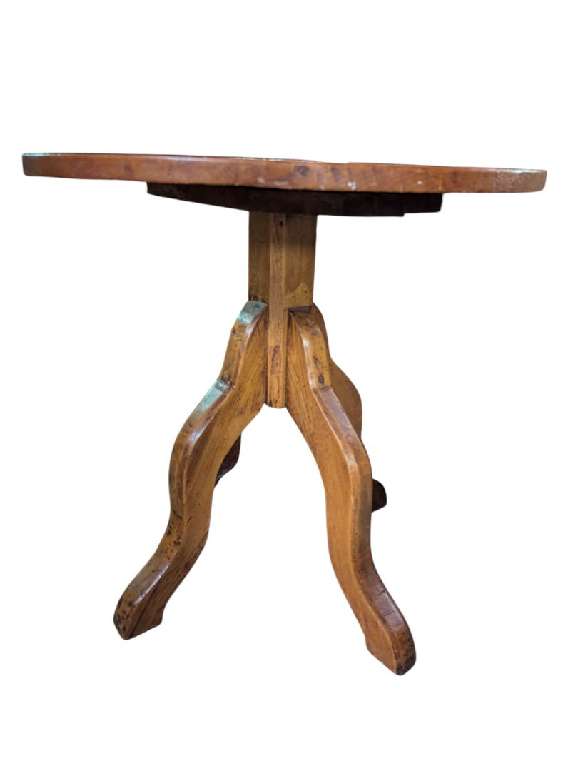 Solid Wood Round Pedestal Side Table