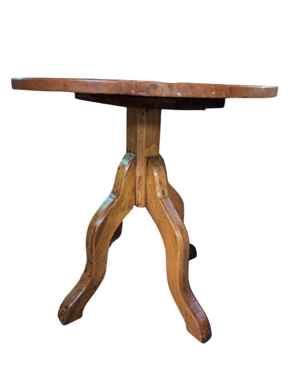 Solid Wood Round Pedestal Side Table