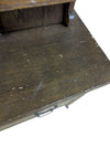 Antique Oak Hall Tree with Mirror, Drawer, and Cabinet