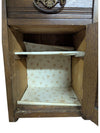 Antique Oak Hall Tree with Mirror, Drawer, and Cabinet